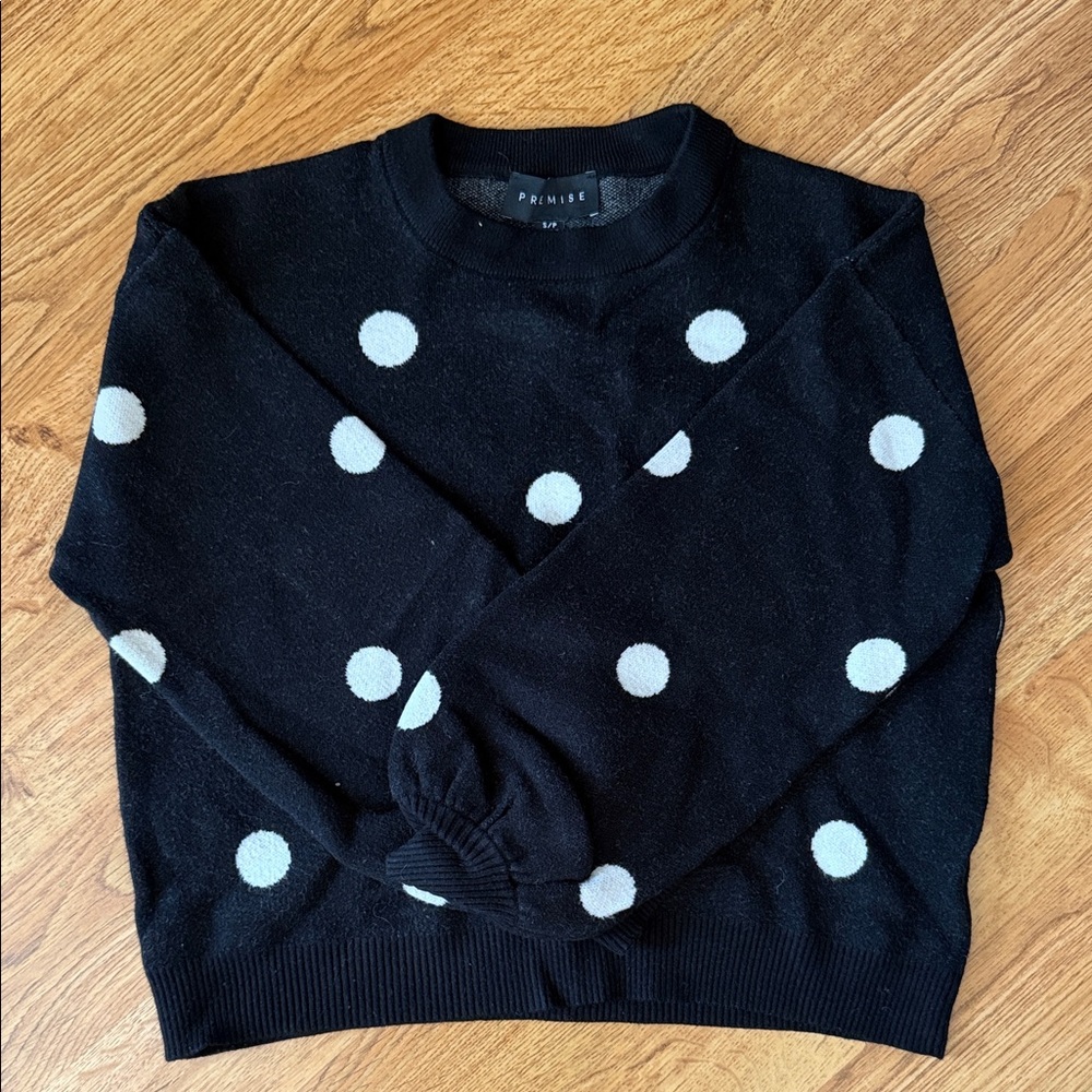Premise Black and White Knit Sweater